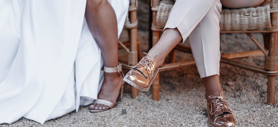 chaussures mariage rose gold provence